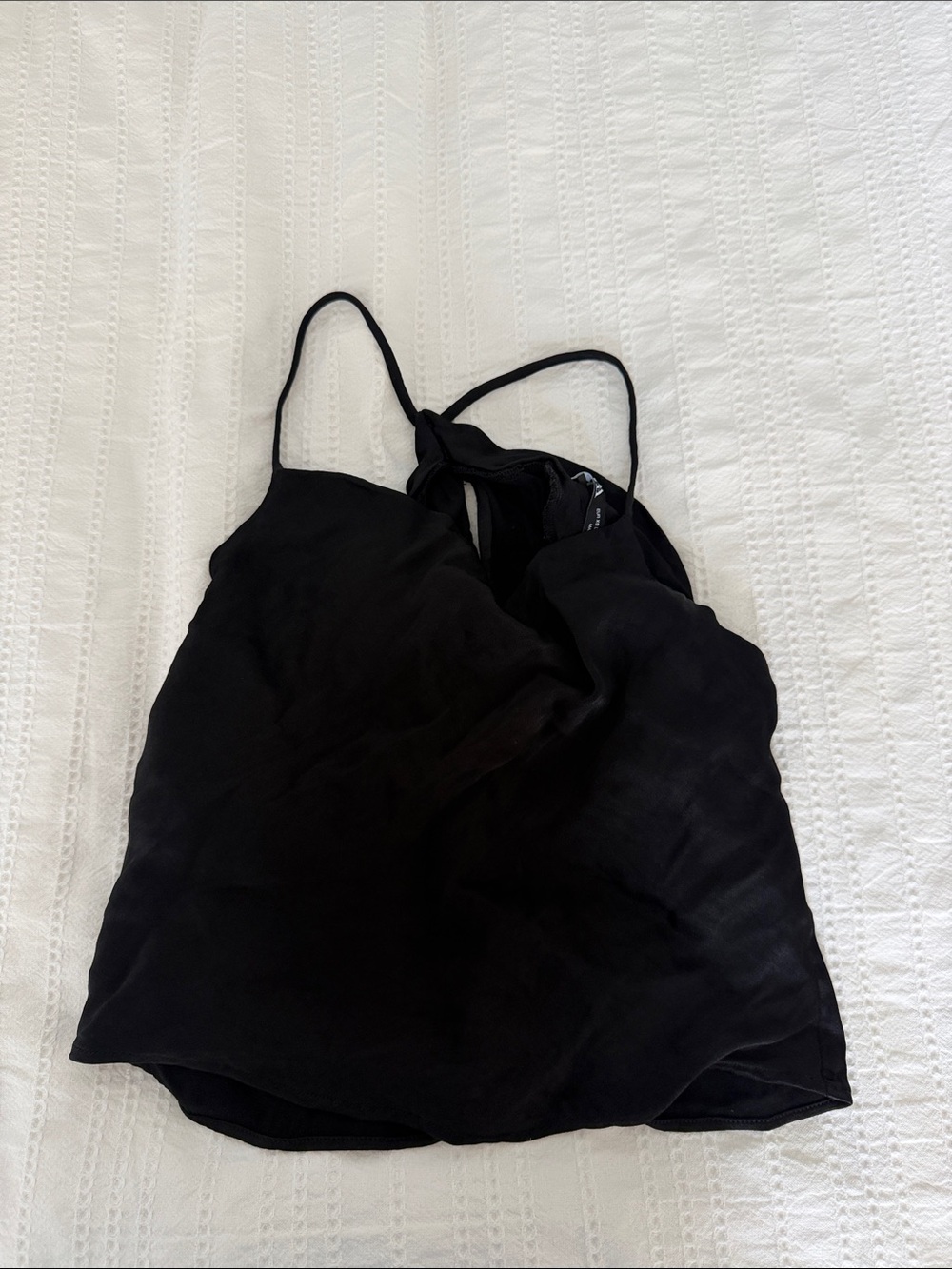 Zara Black Satin-Look Spaghetti Strap Tank Top